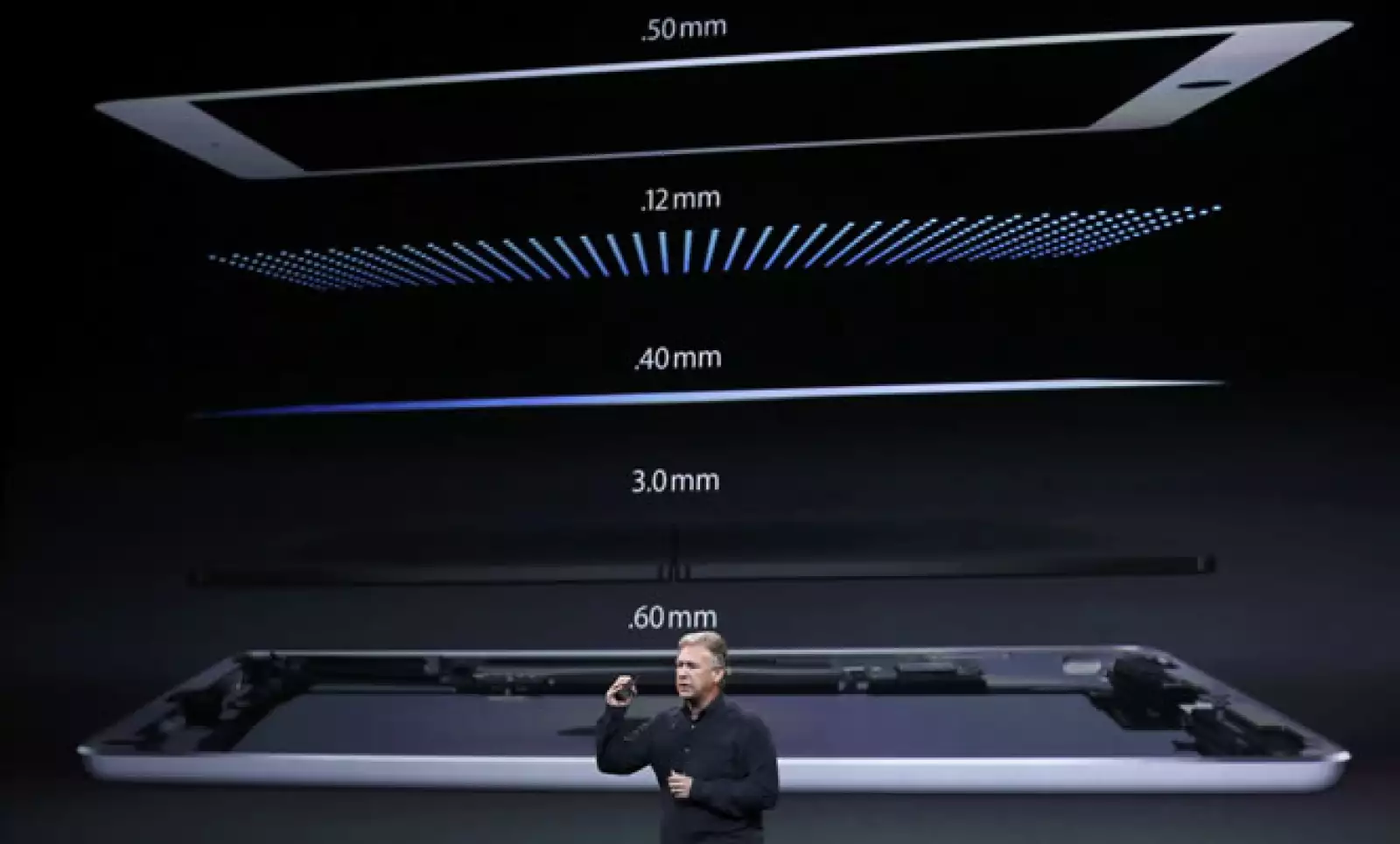La empresa presumió que su nueva tableta es más delgada que sus antecesoras.