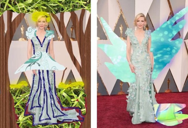Cate Blanchett lució como una hada madrina… aunque no sabemos si eso es bueno o malo.