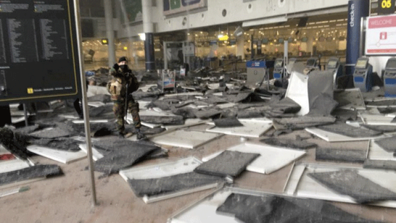 Así quedó el aeropuerto de Zaventem tras las explosiones. (Twitter)