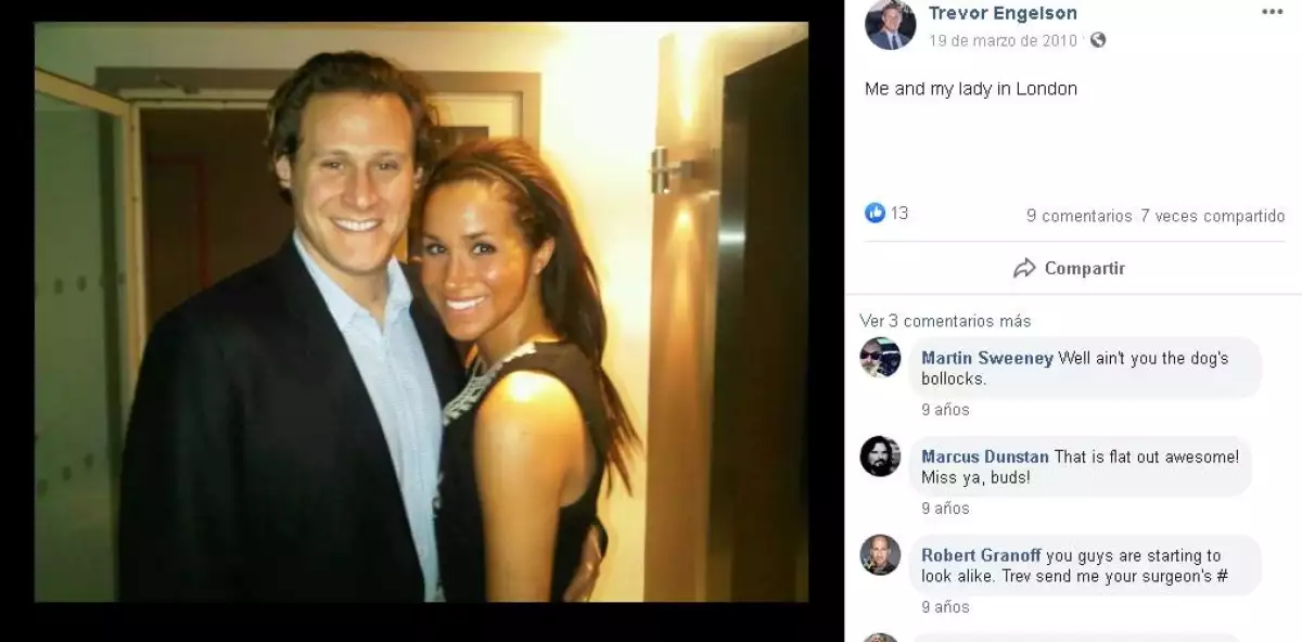 Trevor Engelson y Meghan Markle