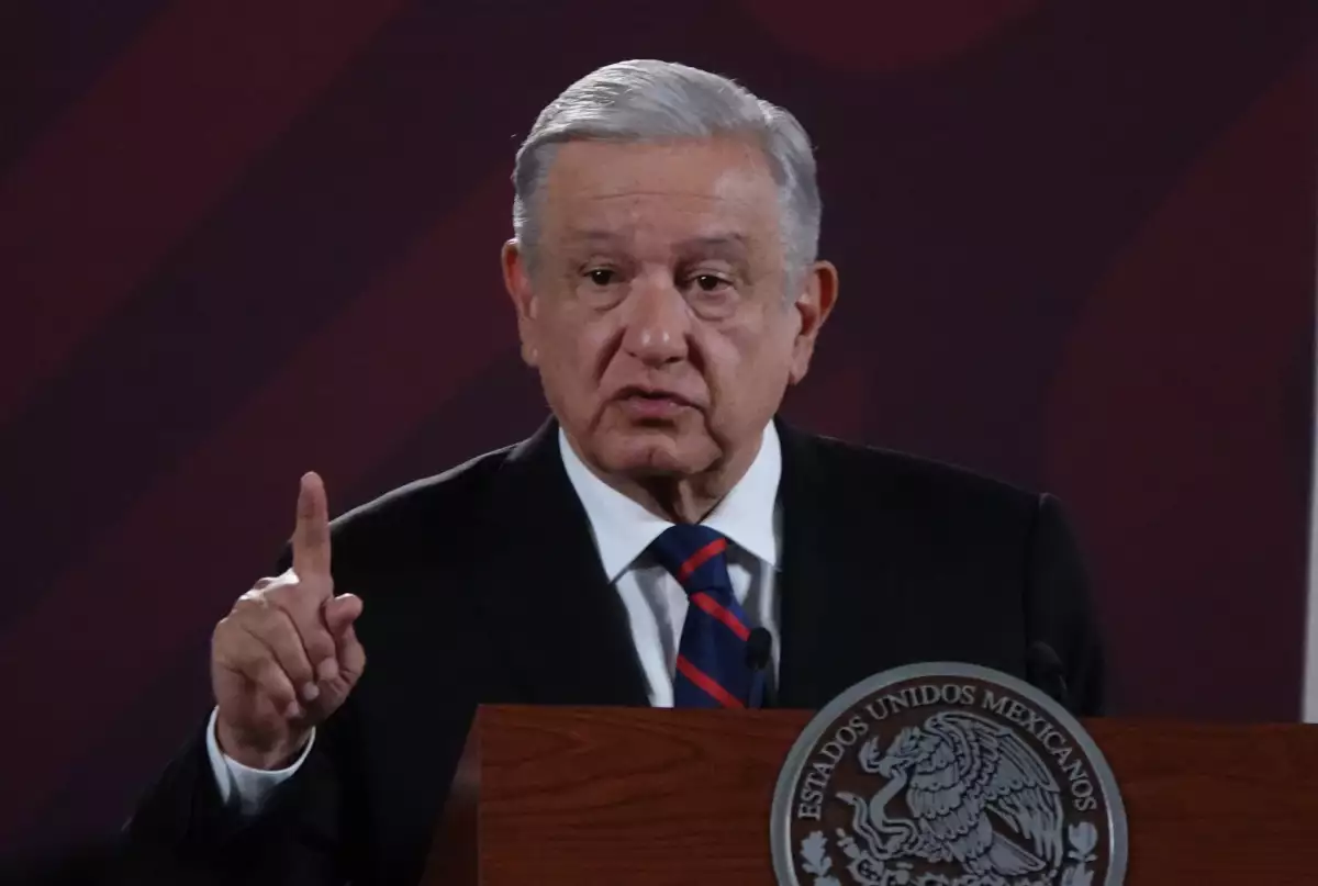 Andrés Manuel López Obrador durante la conferencia matutina desde Palacio Nacional