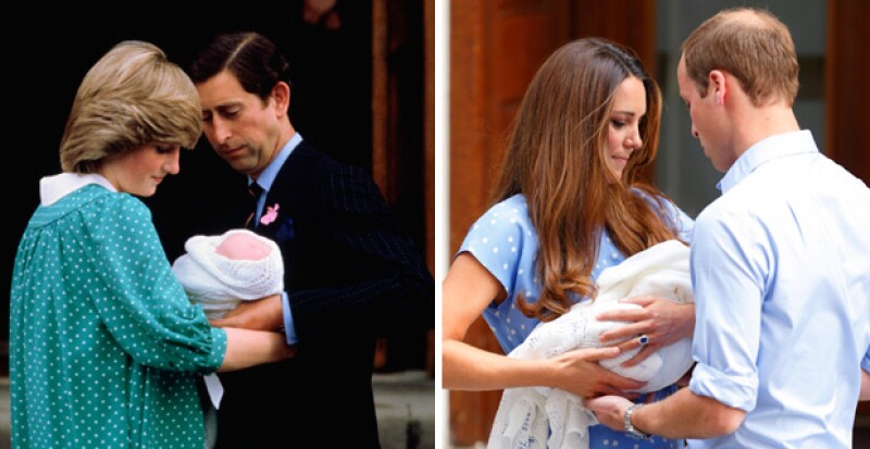 Tanto el príncipe Charles como el príncipe William sostuvieron a sus primogénitos a su salida del hospital.