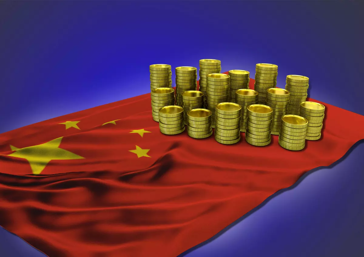 China crecimiento PIB bandera