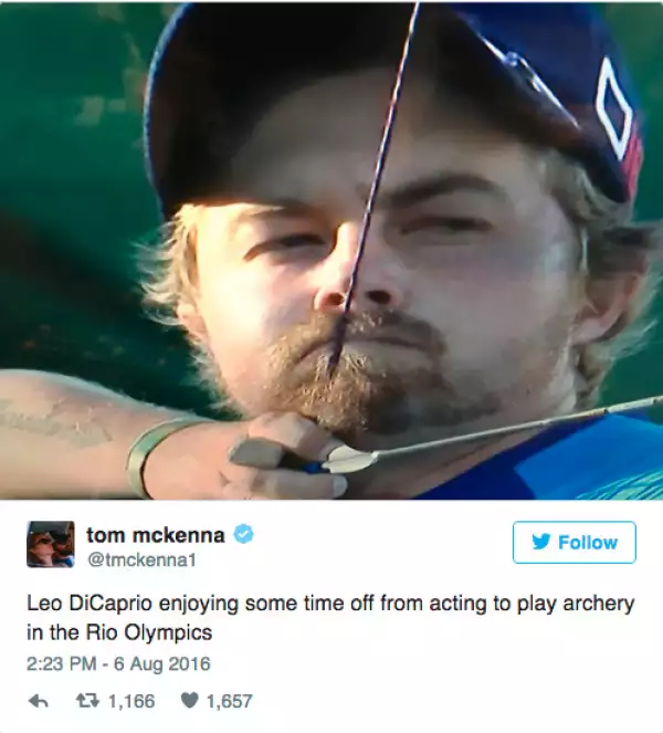Estos han sido algunos de los tuits en los que los usuarios recalcaban el increíble parecido entre Leo DiCaprio y el arquero Brady Ellison.