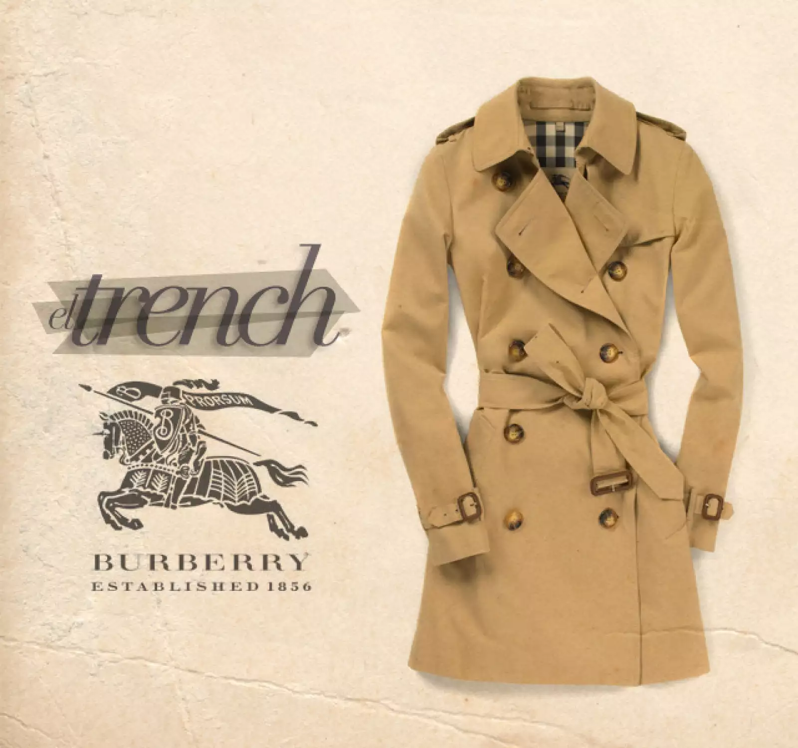 Originalmente creada en 1914 por Thomas Burberry para los oficiales del ejercito británico, la gabardina es una pieza emblemática de la firma, su estilo atemporal la posiciona como una prenda clásica para tener en el guardarropa.