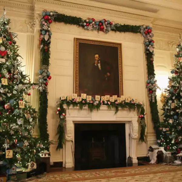 El comedor tiene dos imponentes árboles.