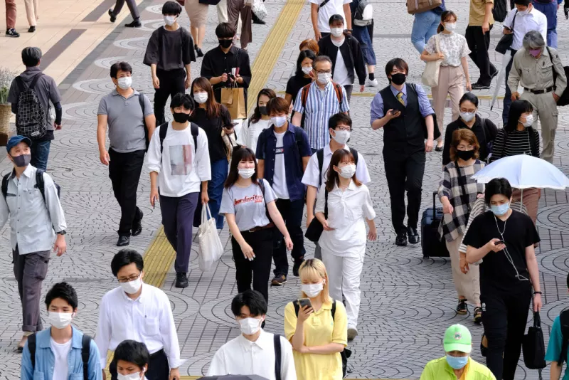 People wearing face masks as a preventive measure against