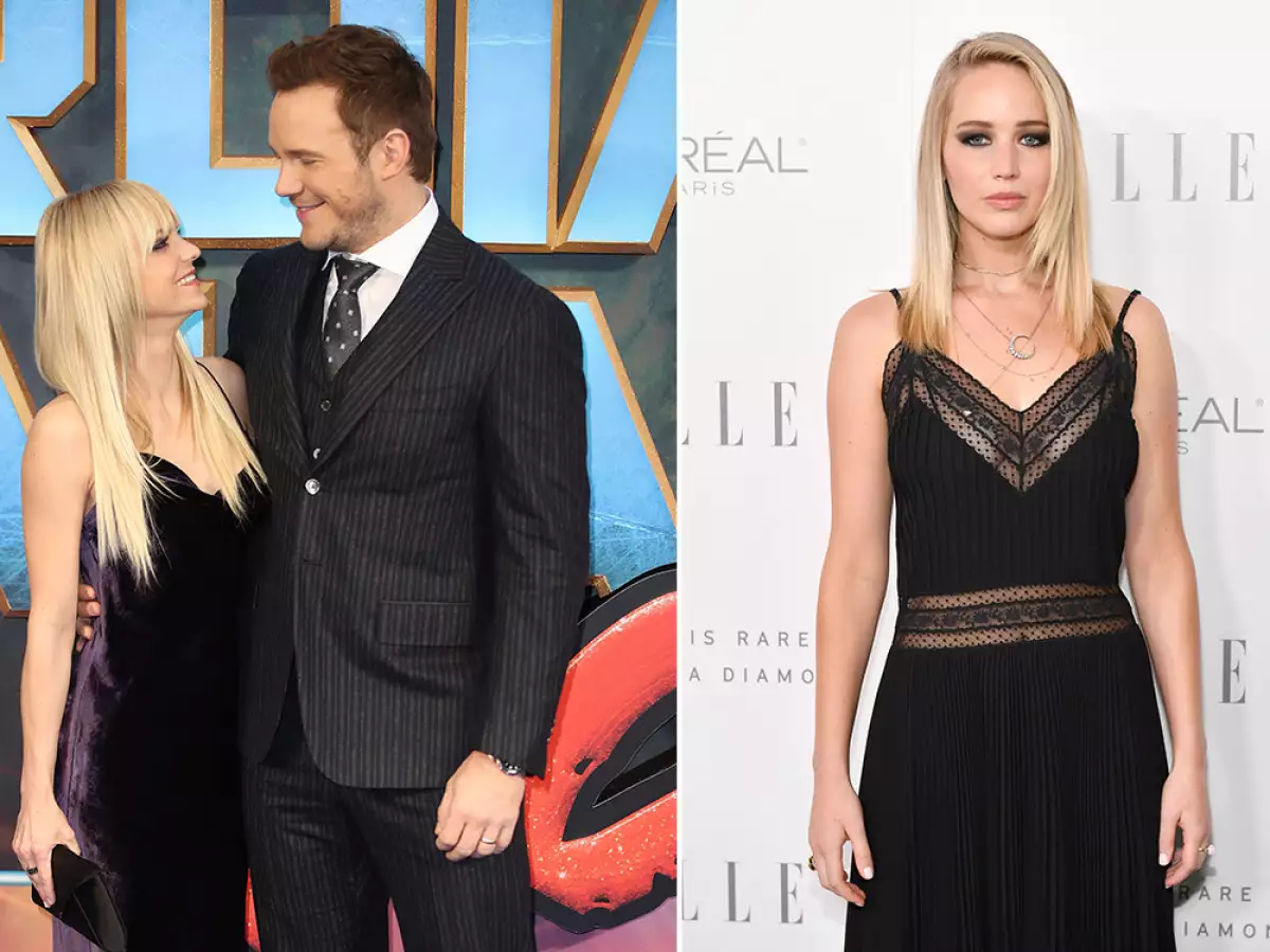 Anna Faris, Chris Pratt y Jennifer Lawrence