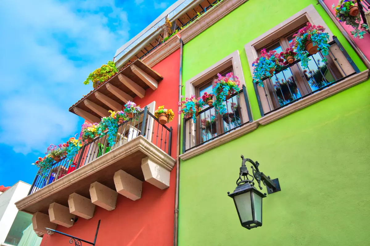 Monterrey, colorful historic buildings in the center of the old city (Barrio Antiguo)