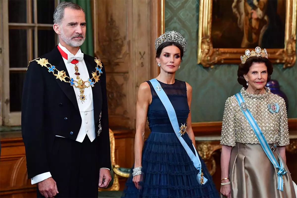El rey Felipe, la reina Letizia de España y la reina Silvia de Suecia