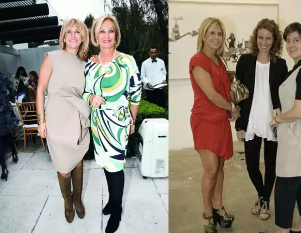 En Zona Maco (izq.) llamó la atención con un vestido naranja.