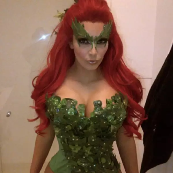 Kim momentos antes de asistir al Halloween en Nueva York.