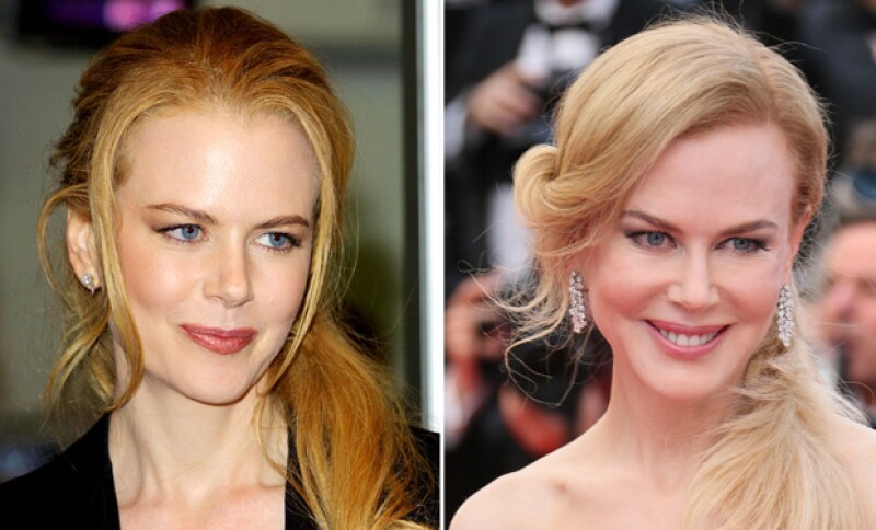 Así lucía Nicole Kidman en 2001 y así posó para las cámaras el Festival de Cannes del 2014.