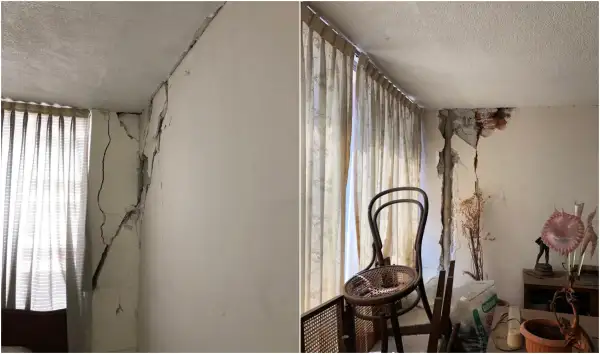 Daños al interior de un departamento en Aguascalientes 12, Roma Sur.