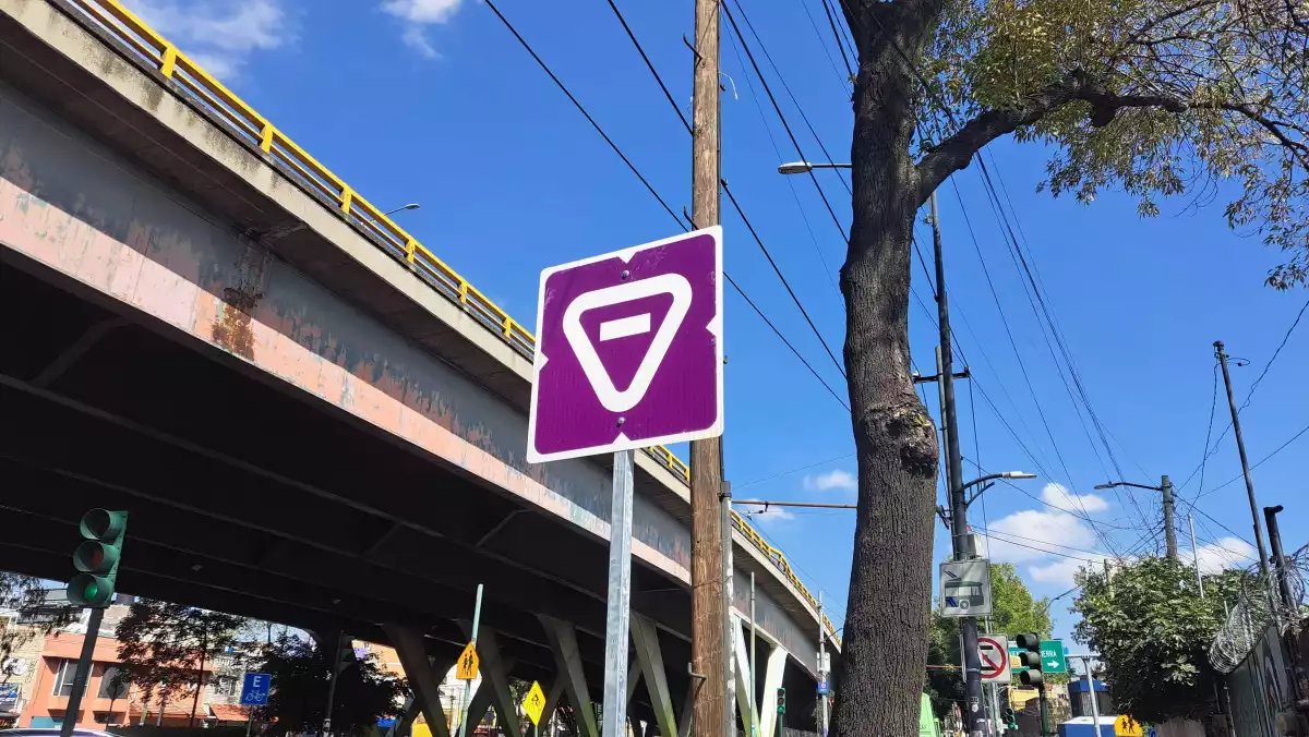  ¿Qué significa este nuevo señalamiento morado en la Ciudad de México?