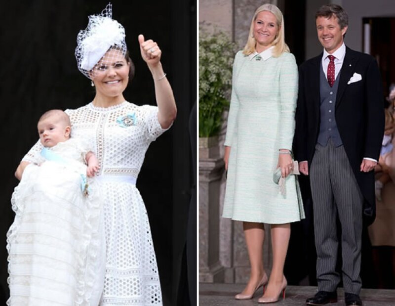 El Principe Heredero Federico de Dinamarca y la princesa Mette-Marit de Noruega fueron dos de los cinco padrinos del principito.