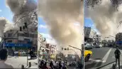 Esta combinación de capturas de vídeo tomadas de imágenes de UGC publicadas en las redes sociales el 28 de febrero de 2026, y verificadas por los equipos de AFPTV en París, muestra una explosión replantada en Teherán. Estados Unidos ha comenzado a llevar a cabo ataques contra Irán, informaron los medios estadounidenses el 28 de febrero, después de que Israel dijera que había atacado a su adversario regional de larga data.
