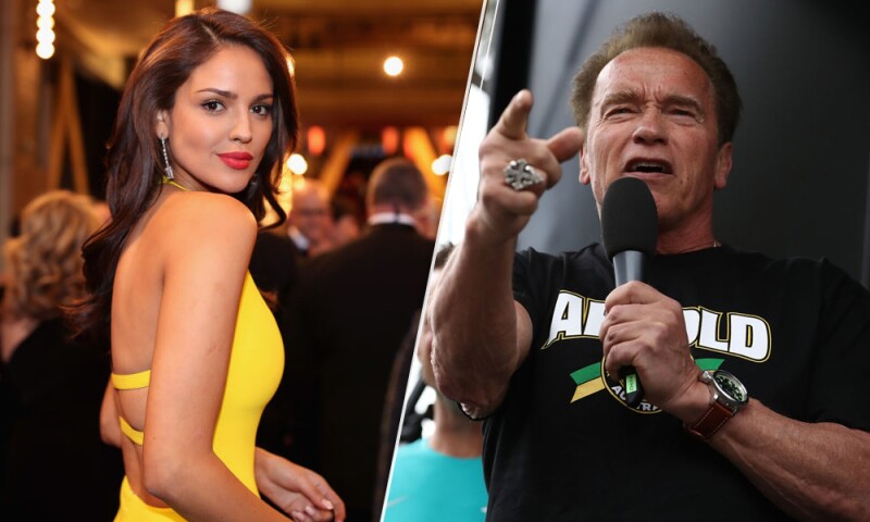Eiza González y Arnold Schwarzenegger