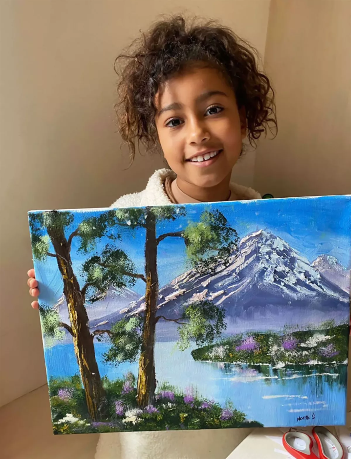 North West y su pintura estilo Bob Ross