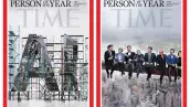 Estas imágenes de portada de la revista cortesía de TIME/TIME Persona del Año obtenidas el 11 de diciembre de 2025 muestran dos portadas de la revista TIME anunciando "Arquitectos de IA" como la Persona del Año TIME 2025, con una ilustración de Peter Crowther para TIME (imagen izquierda) y una pintura de Jason Seiler para TIME (imagen derecha).