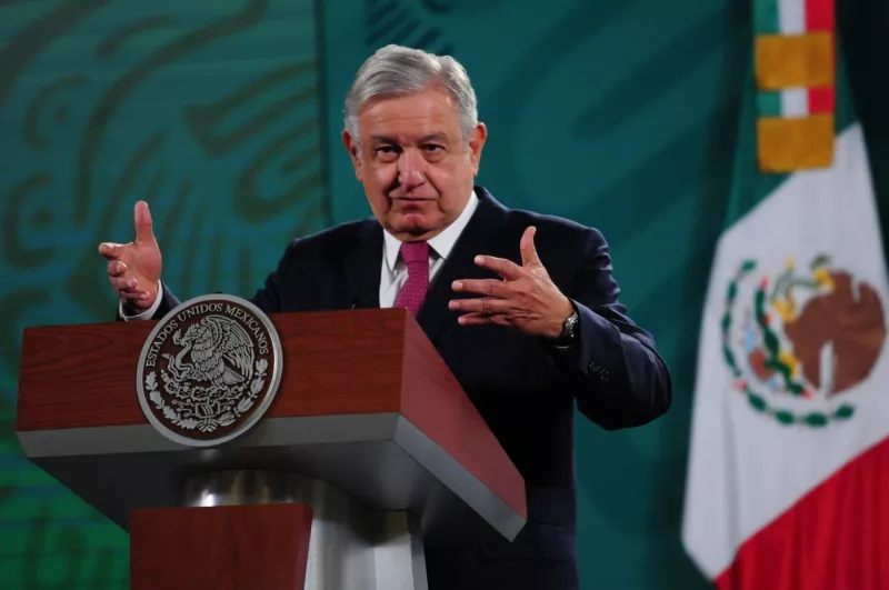 Andrés Manuel López Obrador, presidente de México, durante la conferencia mañanera de este lunes.