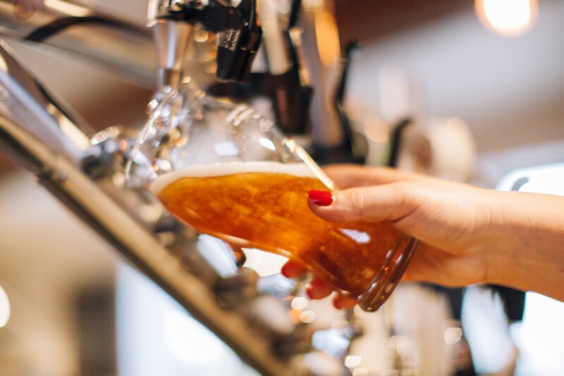 Pouring a glass of beer