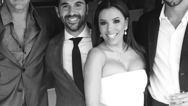 Ricky Martin con Eva Longoria y Pepe Bastón en su boda.