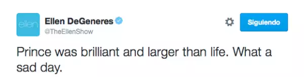 Ellen se sintió muy triste por el fallecimiento de Prince.