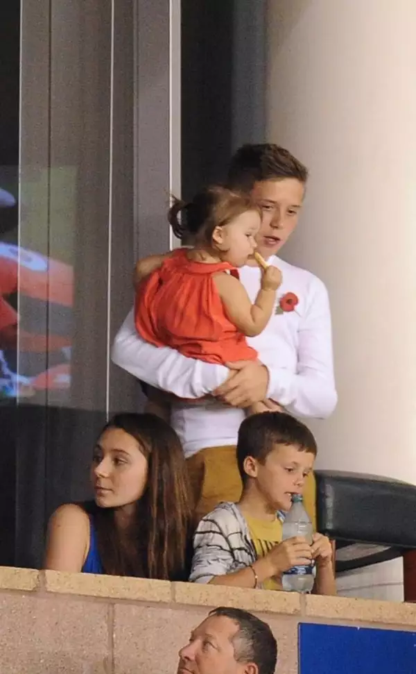 Harper y su hermano Brooklyn.
