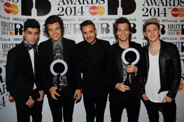 Zayn Malik, Harry Styles, Liam Payne, Louis Tomlinson y Niall Horan of como ganadores de los premios Brit Awards en febrero de este año.