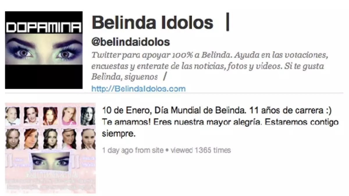 Este es uno de los tantos mail que fueron parte de la campaña `El día mundial de Belinda´.