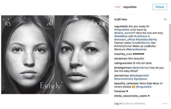 Madre e hija posaron para Mario Sorrenti.