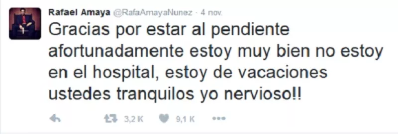Tras haberse dado a conocer la entrevista en la que el actor confesara haberse internado en un centro de rehabilitación, él mismo aclara que en ningún momento fue por drogas.