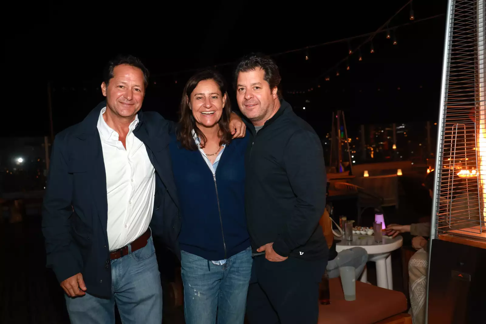 Mario y Paco Fernández con  Fatima Pinhao 