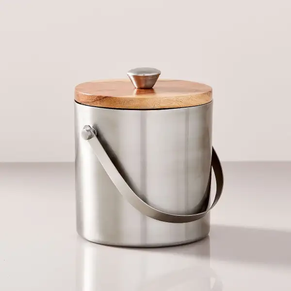 Nickel & Wood Barware Ice bucket.jpg