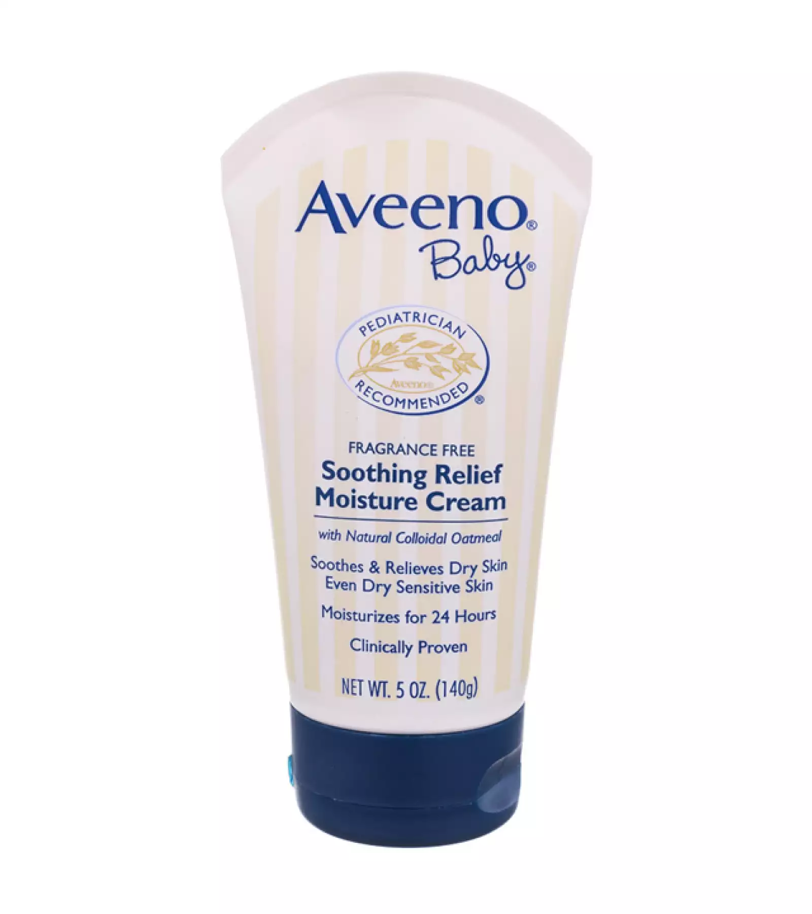 Aveeno Baby Soothing Relief Moisture Cream: Formulada con avena colodial y ricos emolientes que suavizan la piel delicada del bebé. Humecta durante 24 horas, absorbe rápidamente y es ideal para pieles sensibles.