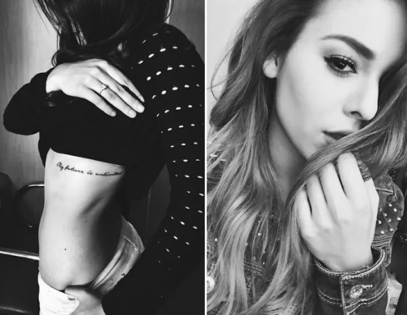 La estrella de 19 años mostró este fin de semana en su cuenta de Instagram el nuevo diseño que decidió plasmar en su cuerpo. Se trata de una frase que seguramente la inspira en su vida.