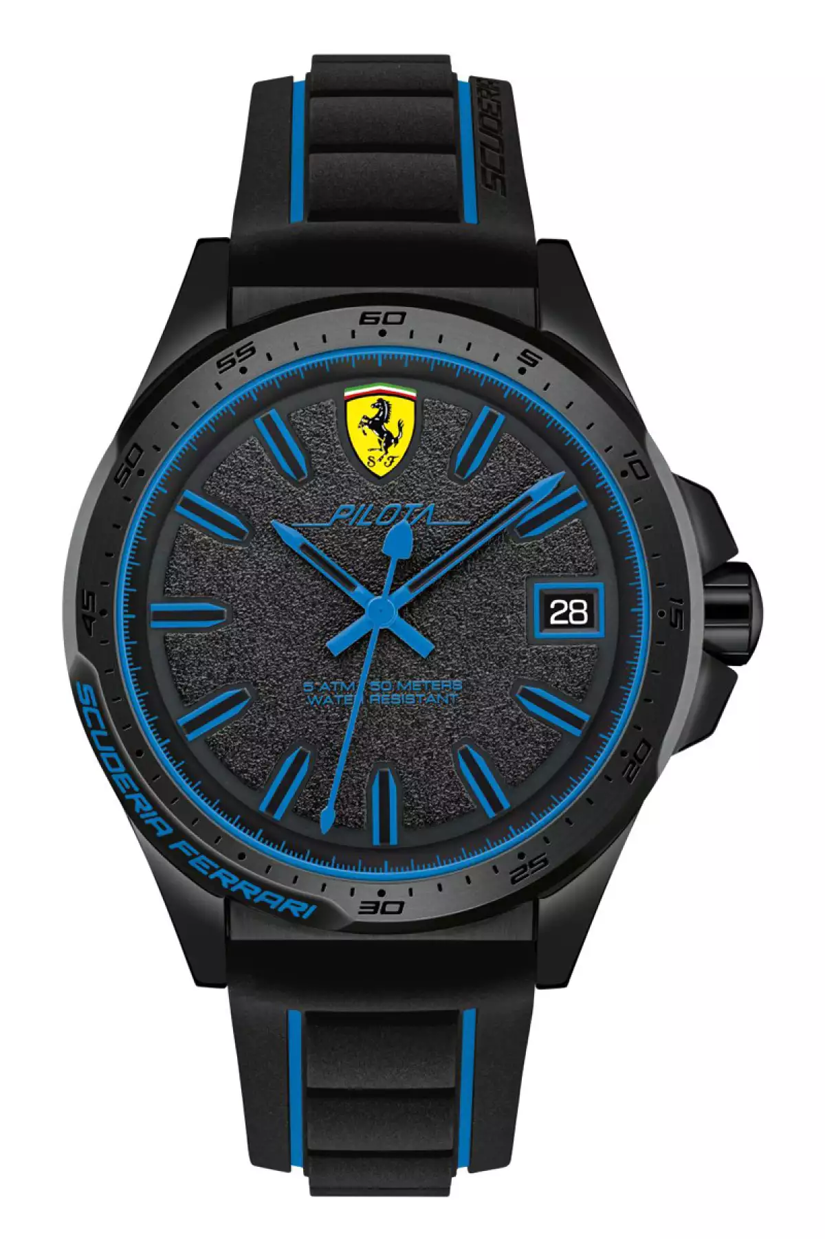 Diseño con detalles en azul 