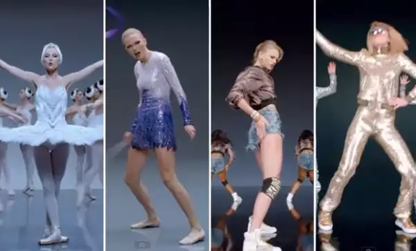 En el video Taylor atravesó por varios cambios, en todos ellos busca bailar y comportarse como una profesional pero se deja ver lejos de lograrlo.