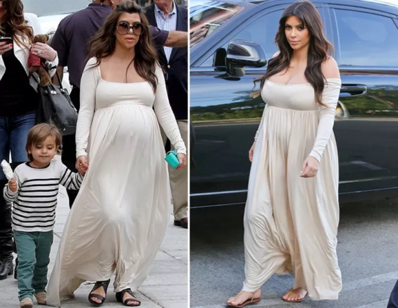 La estrella de E! fue captada luciendo el mismo vestido de maternidad que su hermana mayor utilizó cuando estaba embarazada de Penélope, despertando inmediatamente la duda de quién se ve mejor.