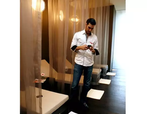 En el lounge del spa.