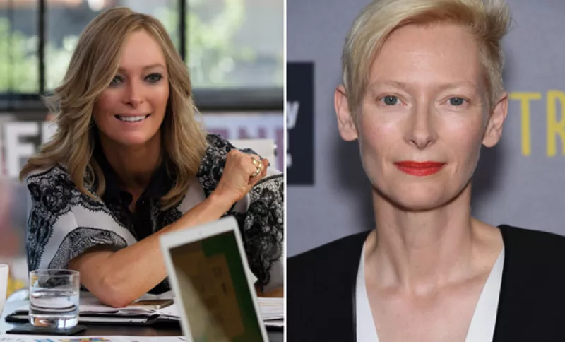 La actriz se sometió a un cambio radical de maquillaje, teniendo como resultado un personaje glamouroso y elegante, pero muy diferente a como la solemos ver.