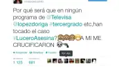 La actriz usó su cuenta de Twitter para preguntar los motivos que tendría la televisora para no mencionar las críticas que ha recibido Lucero tras las polémicas imágenes de su día de cacería.