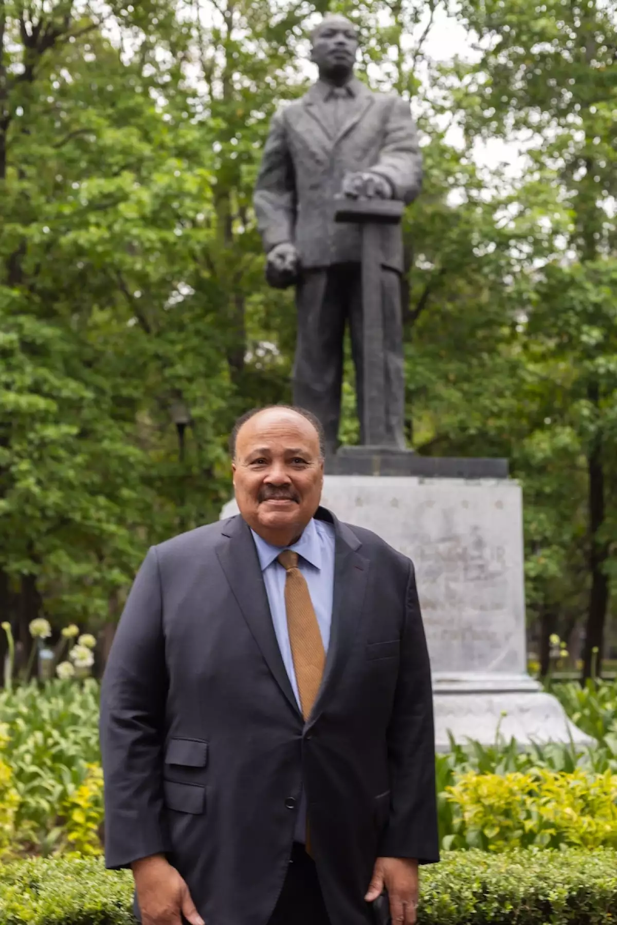 El activista estadounidense Martin Luther King III en el Parque Lincoln de la Ciudad de México