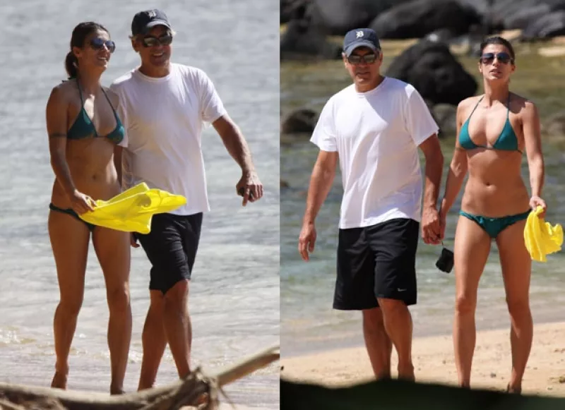 El actor filma en la isla su próxima película, por lo que Canalis aprovechó para viajar con él; ambos demuestran que siguen juntos y muy enamorados.
