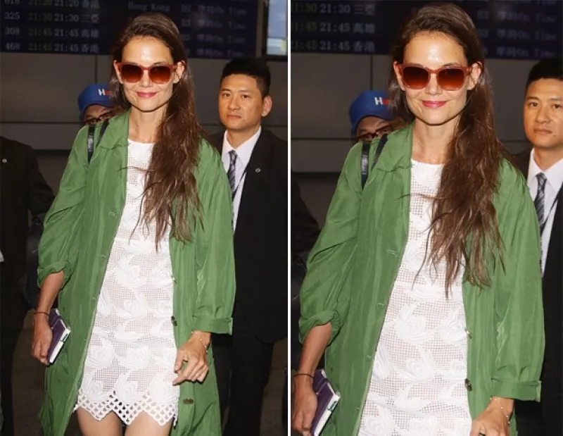 Usualmente es captada en compañía de su adorable hija de seis años, Suri Cruise pero por primera vez Katie Holmes viajó sola a Taiwan para asistir al Artistry on Ice.