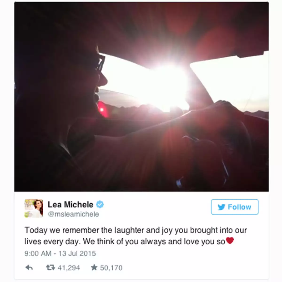 Lea Michele recordó a su ex novio con una foto nunca antes vista.