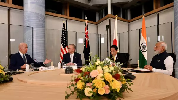 El presidente de los Estados Unidos, Joe Biden, participa en una reunión de líderes de Quad con el primer ministro Fumio Kishida de Japón, el primer ministro Narendra Modi de la India y el primer ministro Anthony Albanese de Australia, el 20 de mayo de 2023, en Hiroshima, Japón.