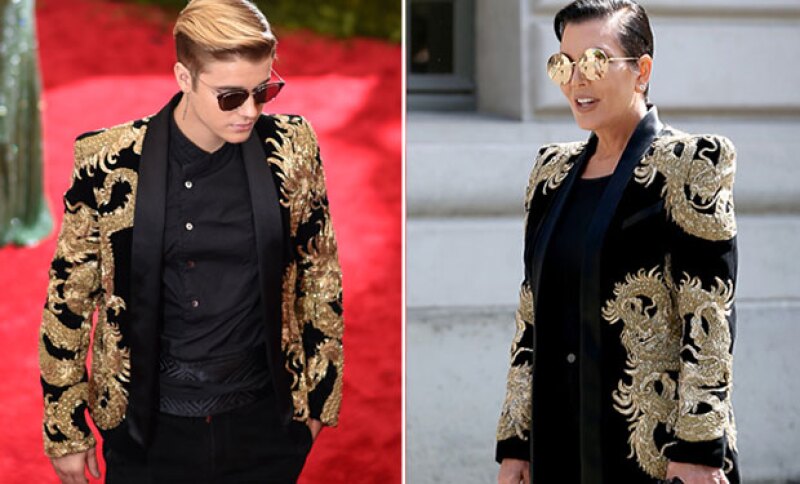La mamá de las Kardashian Jenner utiizó el mismo outfit que Justin.