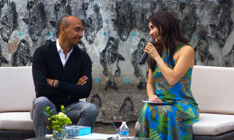 Amador Montes, artista y residente de la Fundación Veracruzana y Ana de la Reguera.
